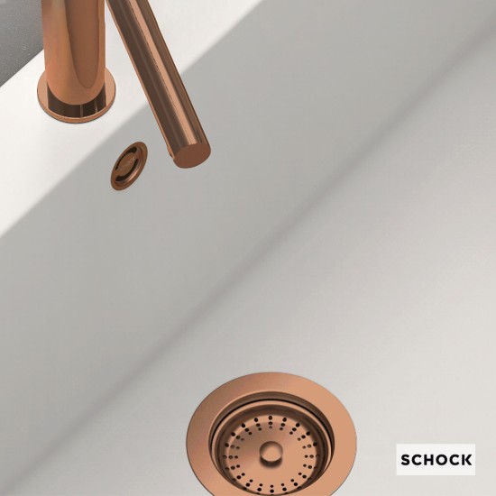Schock Βαλβίδα και Υπερχείλιση Νεροχύτη, Inox 15090 Copper