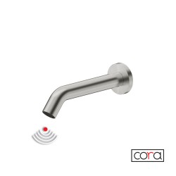 Cora Επίτοιχη Μπαταρία Νιπτήρος Ηλεκτρονική (Ρεύμα -Κρύο) Brushed Inox