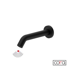 Cora Επίτοιχη Μπαταρία Νιπτήρος Ηλεκτρονική (Ρεύμα -Κρύο) Black Matt