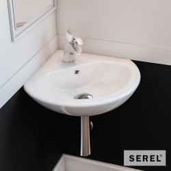 Serel Friendly Επίτοιχος Γωνιακός Νιπτήρας 38,5x38,5cm, Λευκός Serel Friendly Επίτοιχος Γωνιακός Νιπτήρας 38,5x38,5cm, Λευκός