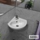 Serel Friendly Επίτοιχος Γωνιακός Νιπτήρας 38,5x38,5cm, Λευκός