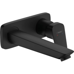 Hansgrohe Logis, Επίτοιχη Μπαταρία Νιπτήρος, Εκροη 19,5cm, Black Matt