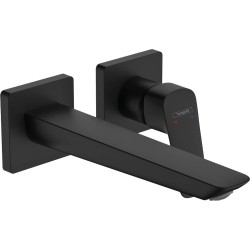 Hansgrohe Logis, Επίτοιχη Μπαταρία Νιπτήρος, Εκροη 20,6cm, Black Matt