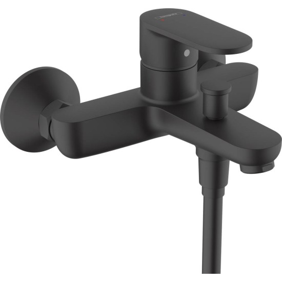 Hansgrohe Vernis Blend, Επίτοιχη Μπαταρία Λουτρού 2 Εξόδων (Κορμός), Black Matt