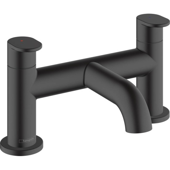 Hansgrohe Vernis Blend, Επικαθήμενη Μπαταρία Λουτρού 2 Οπών, 1 Έξοδος, Black Matt