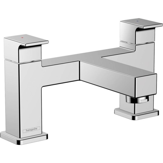 Hansgrohe Vernis Shape, Επικαθήμενη Μπαταρία Λουτρού 2 Οπών, 1 Έξοδος, Χρωμέ