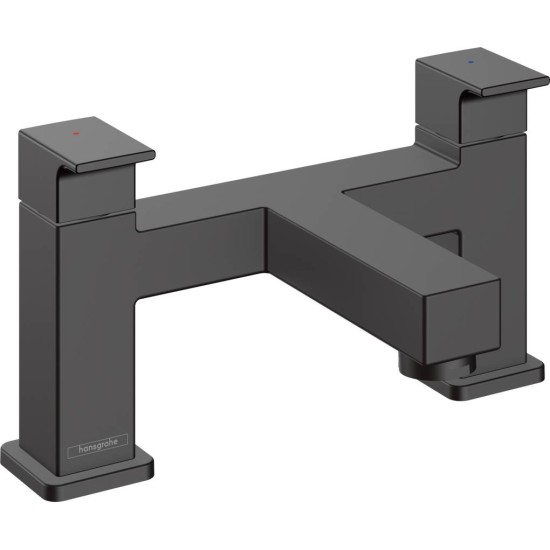 Hansgrohe Vernis Shape, Επικαθήμενη Μπαταρία Λουτρού 2 Οπών, 1 Έξοδος, Black Matt