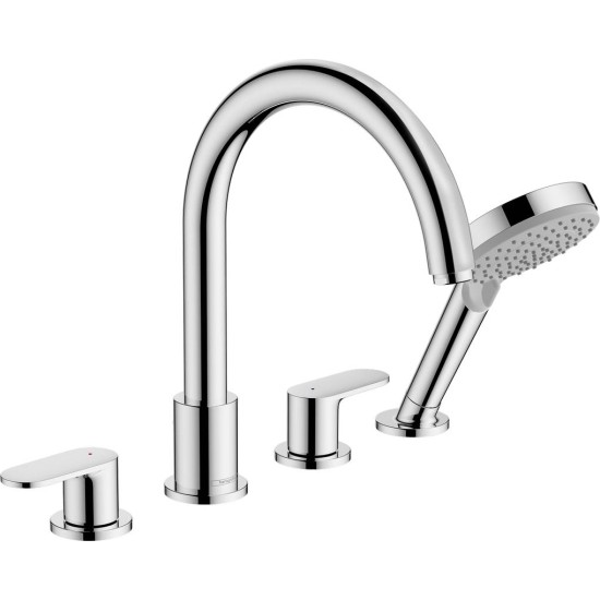 Hansgrohe Vernis Blend, Επικαθήμενη Μπαταρία Λουτρού 4ων Οπών, Χρωμέ