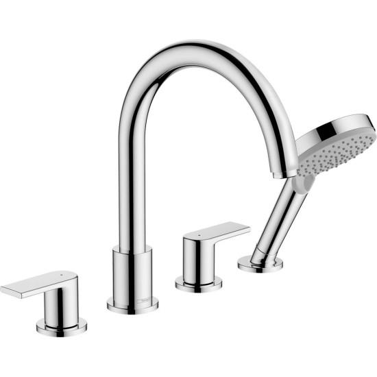 Hansgrohe Vernis Shape, Επικαθήμενη Μπαταρία Λουτρού 4ων Οπών, Χρωμέ