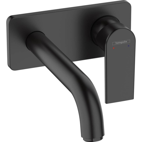 Hansgrohe Vernis Shape, Μπαταρία Εντοιχισμού Νιπτήρος, Εκροη 20,7cm, Black Matt.