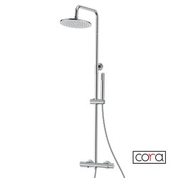 Cora Occo Μπαταρία Ντουζ με Μεταβλητή Κολώνα και Κεφαλή Chrome Cora Occo Μπαταρία Ντουζ με Μεταβλητή Κολώνα και Κεφαλή Chrome