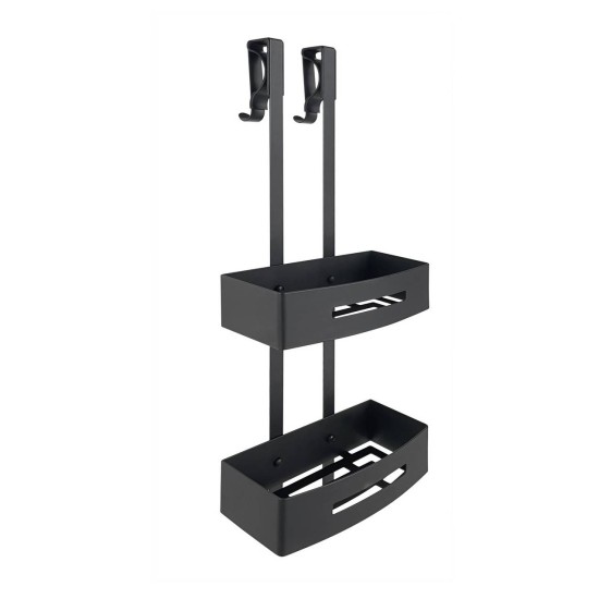 Gedy Poseidon Easy Clean, Μπουκαλοθήκη - Σπογγοθήκη 70x24cm, Black Matt