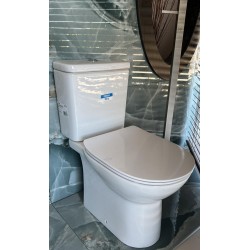 Σετ Roca Debba Round, Λεκάνη Rimless, με καζανάκι 2 λειτουργιών και κάθισμα Slim, Soft Close