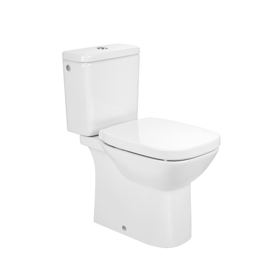 Σετ Roca Debba Square, Λεκάνη Rimless, με καζανάκι 2 λειτουργιών και κάθισμα Slim, Soft Close