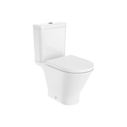 Σετ Roca The Gap Round Λεκάνη Rimless, με Καζανάκι 2 Λειτουργιών και κάθισμα Slim Soft Close.