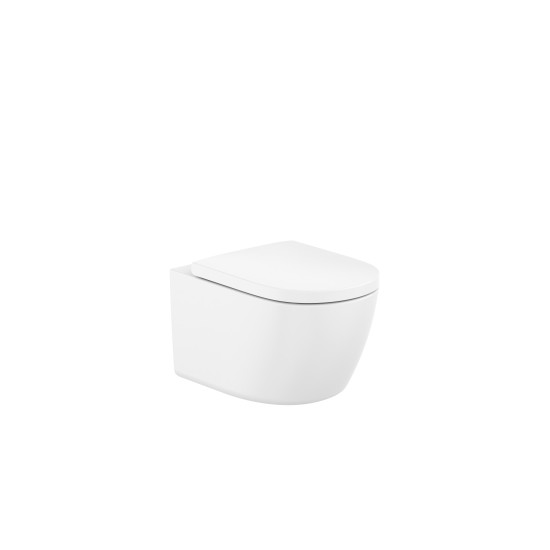 Σετ Roca Meridian Vortex, Επίτοιχη λεκάνη Rimless, με κάθισμα Soft Close.