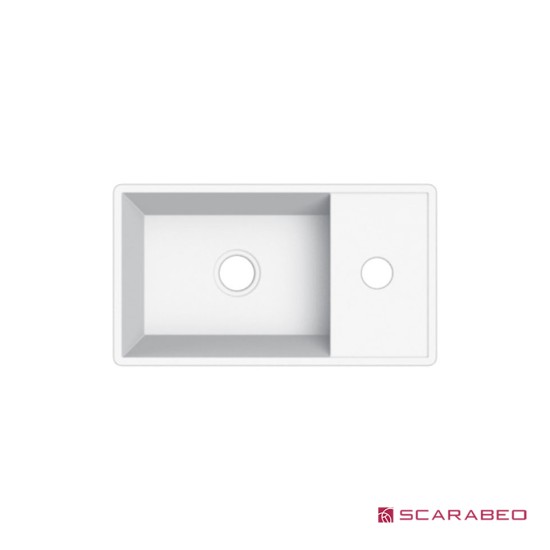 Scarabeo Teorema, Επιτραπέζιος ή Επίτοιχος Νιπτήρας 41x23cm, με 1 Οπή, White