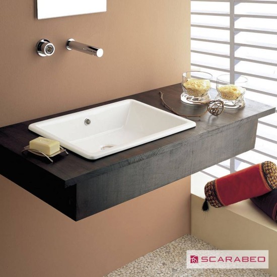Scarabeo Gaia 50, Ενθετος Νιπτήρας 56x39,5cm, White