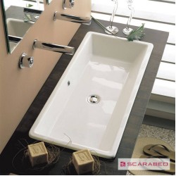 Scarabeo Gaia 80, Ενθετος Νιπτήρας 87x39,5cm, White Scarabeo Gaia 80, Ενθετος Νιπτήρας 87x39,5cm, White