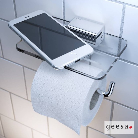 Geesa Aim, Χαρτοθήκη με Εταζέρα 14x10,3cm, Χρωμέ