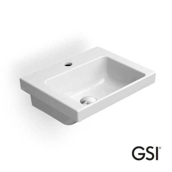 GSI Norm, Επίτοιχος Νιπτήρας 42x34cm, με 1 οπή, Λευκός