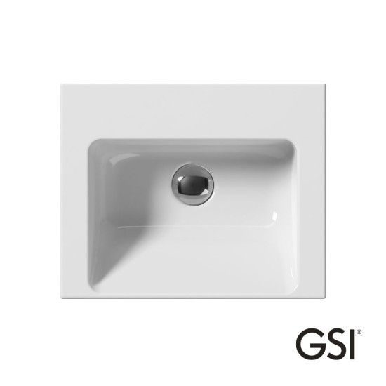 GSI Norm, Επίτοιχος Νιπτήρας 42x34cm, με 1 οπή, Λευκός