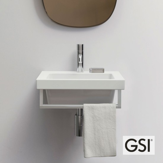 GSI Norm, Επίτοιχος Νιπτήρας 42x34cm, με 1 οπή, Λευκός
