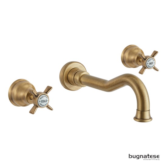 Bugnatese Princeton, Επίτοιχη Μπαταρία Νιπτήρος 3 Οπών, Bronze Bugnatese Princeton, Επίτοιχη Μπαταρία Νιπτήρος 3 Οπών, Bronze