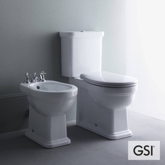 GSI Classic 54, Λεκάνη χαμηλής με καζανάκι και κάλυμμα βακελίτη λευκό Soft Close