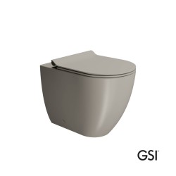 GSI Pura 55, Λεκάνη Swirlflush με Κάλυμμα Super Slim, Soft Close, Tortora