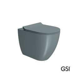 GSI Pura 55, Λεκάνη Swirlflush με Κάλυμμα Super Slim, Soft Close, Agave