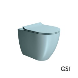 GSI Pura 55, Λεκάνη Swirlflush με Κάλυμμα Super Slim, Soft Close, Ghiaccio