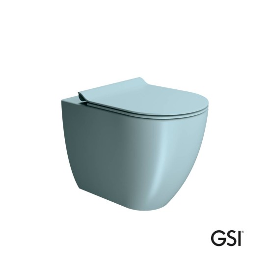 GSI Pura 55, Λεκάνη Swirlflush με Κάλυμμα Super Slim, Soft Close, Ghiaccio