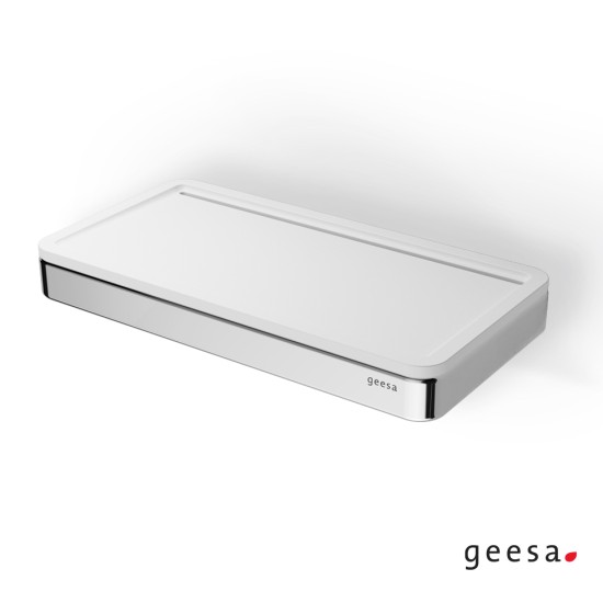Geesa Frame, Εταζέρα 21x10,8cm με Αφαιρούμενη Θήκη, Χρωμέ - White Matt