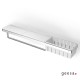 Geesa Frame, Εταζέρα 63x10,8cm με Μπουκαλοθήκη και Πετσετοκρεμάστρα, Χρωμέ - White Matt