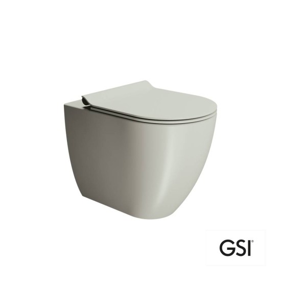 GSI Pura 55 Swirl Λεκάνη Υ/Π με Κάλυμμα MS86SC Super Slim, Soft Close Cenere