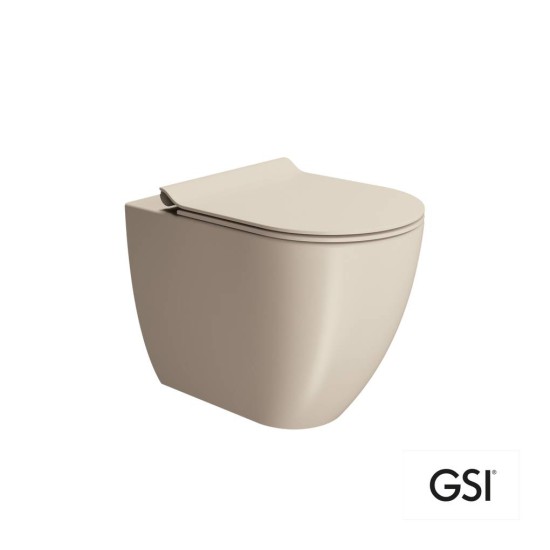 GSI Pura 55 Swirl Λεκάνη Υ/Π με Κάλυμμα MS86SC Super Slim, Soft Close Creta