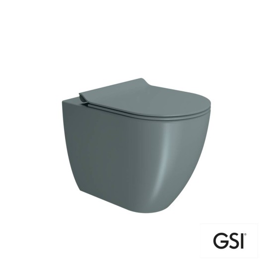 GSI Pura 55 Swirl Λεκάνη Υ/Π με Κάλυμμα MS86SC Super Slim, Soft Close Agave