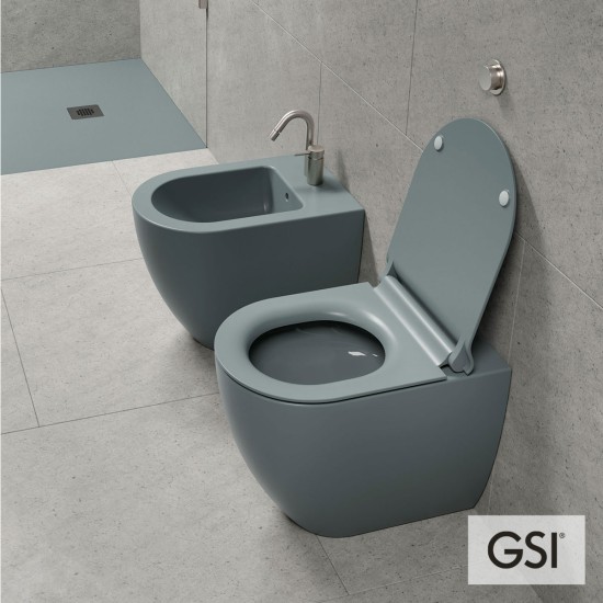GSI Pura 55 Swirl Λεκάνη Υ/Π με Κάλυμμα MS86SC Super Slim, Soft Close Agave