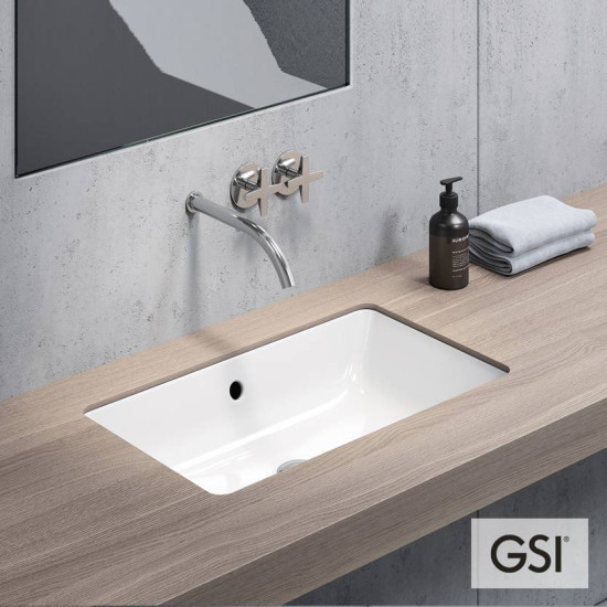 GSI Kube, Νιπτήρας 60x37cm, Υποκαθήμενος με Υπερχείληση, Λευκός