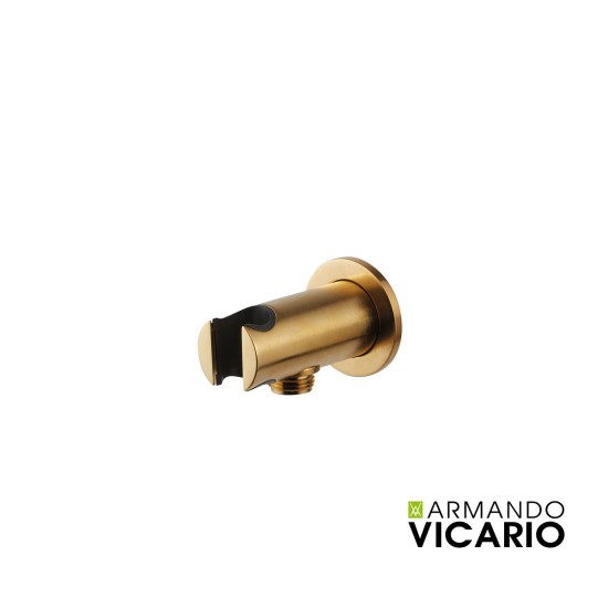 Armando Vicario, Επίτοιχη παροχή νερού 1/2'' με στήριγμα για τηλέφωνο ντους, Gold Brushed