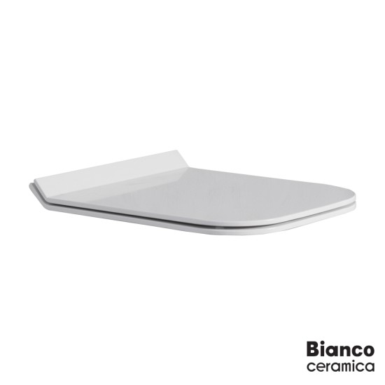 Bianco Ceramica Αποσπώμενο κάλυμμα λεκάνης SLIM SOFT-CLOSE από βακελίτη, White