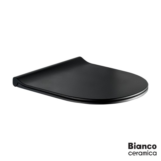 Bianco Ceramica Remo, Κάθισμα Slim, Soft Close, Quick Release, Black Matt