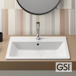 GSI Kube-X, Ενθετος Νιπτήρας 58x40cm, Λευκός