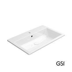 GSI Kube-X, Ενθετος Νιπτήρας 70x46cm, Λευκός