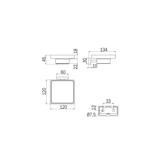 Inda Lea 1800, Επίτοιχη σαπουνοθήκη, Χρωμέ.