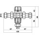 Ideal Standard TMV, Βαλβίδα μπαταρίας 135x36x99mm, Χρωμέ