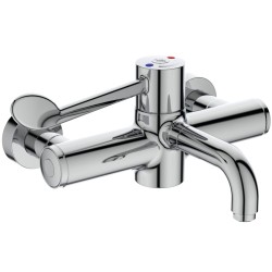 Ideal Standard Markwik, Επίτοιχη Μπαταρία Ντουζ - Λουτρού - Νιπτήρος χωρίς Βαλβίδα, Χρωμέ