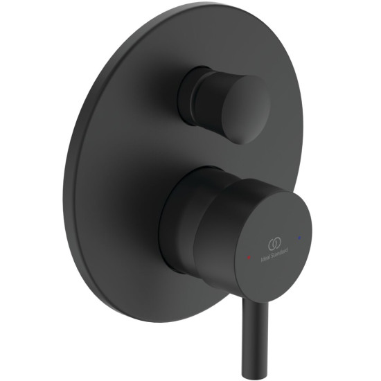 Ideal Standard Ceraline, Εντοιχιζόμενη μπαταρία λουτρού, silk black (Μαύρη).