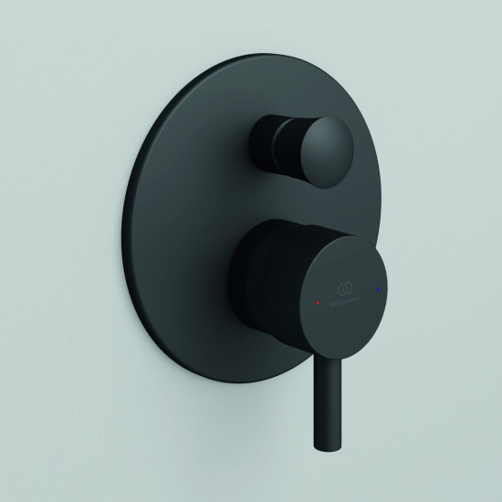 Ideal Standard Ceraline, Εντοιχιζόμενη μπαταρία λουτρού, silk black (Μαύρη).